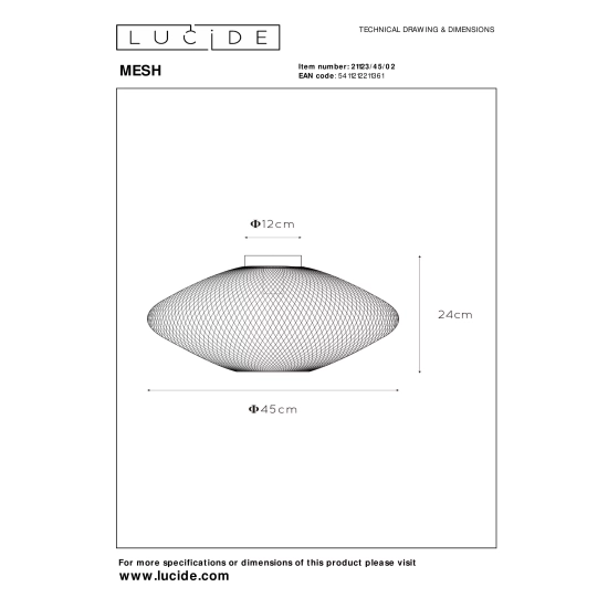 Plafon MESH 21123/45/02 Lucide - zdjęcie dodatkowe 5